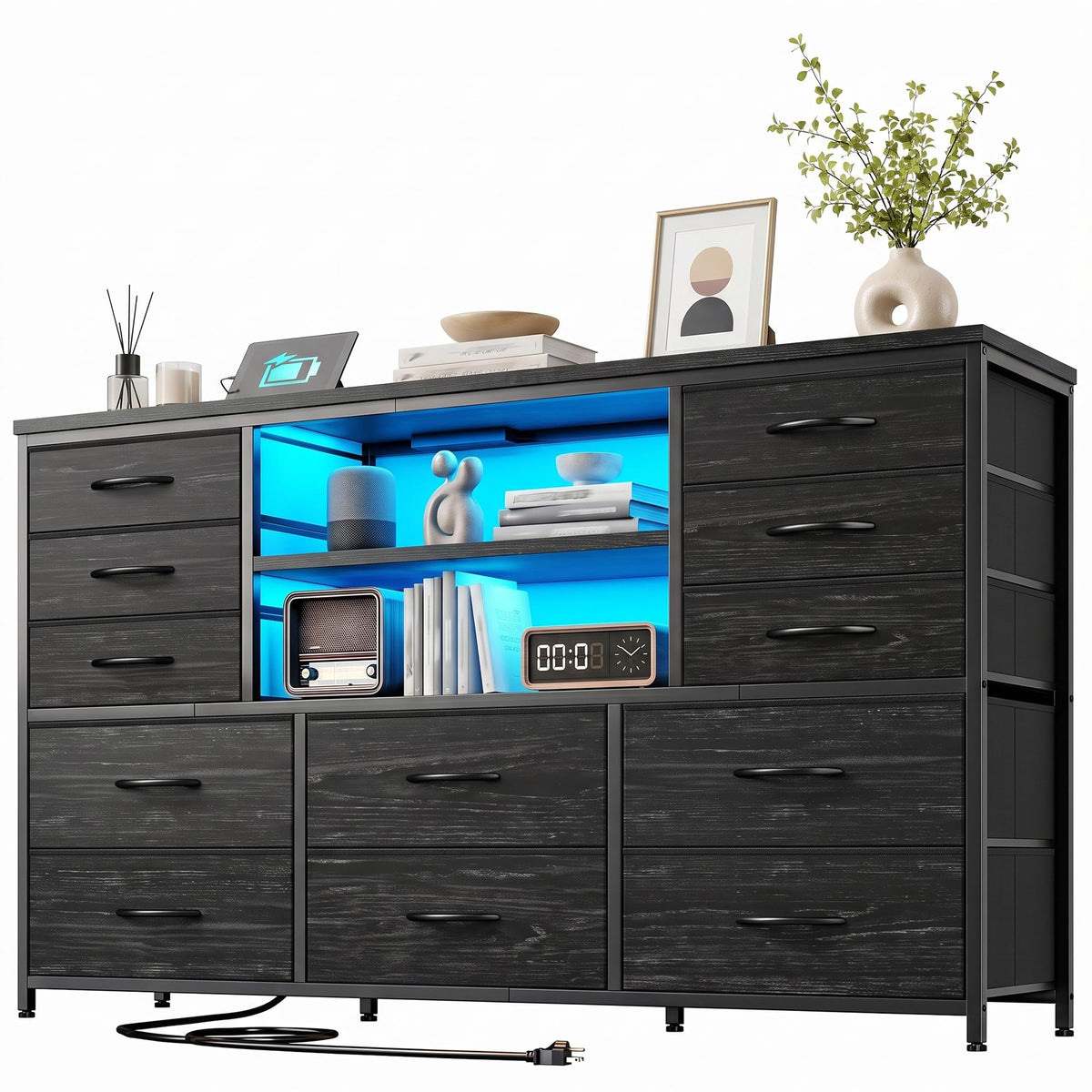 Black Wood Grain Dresser C2814