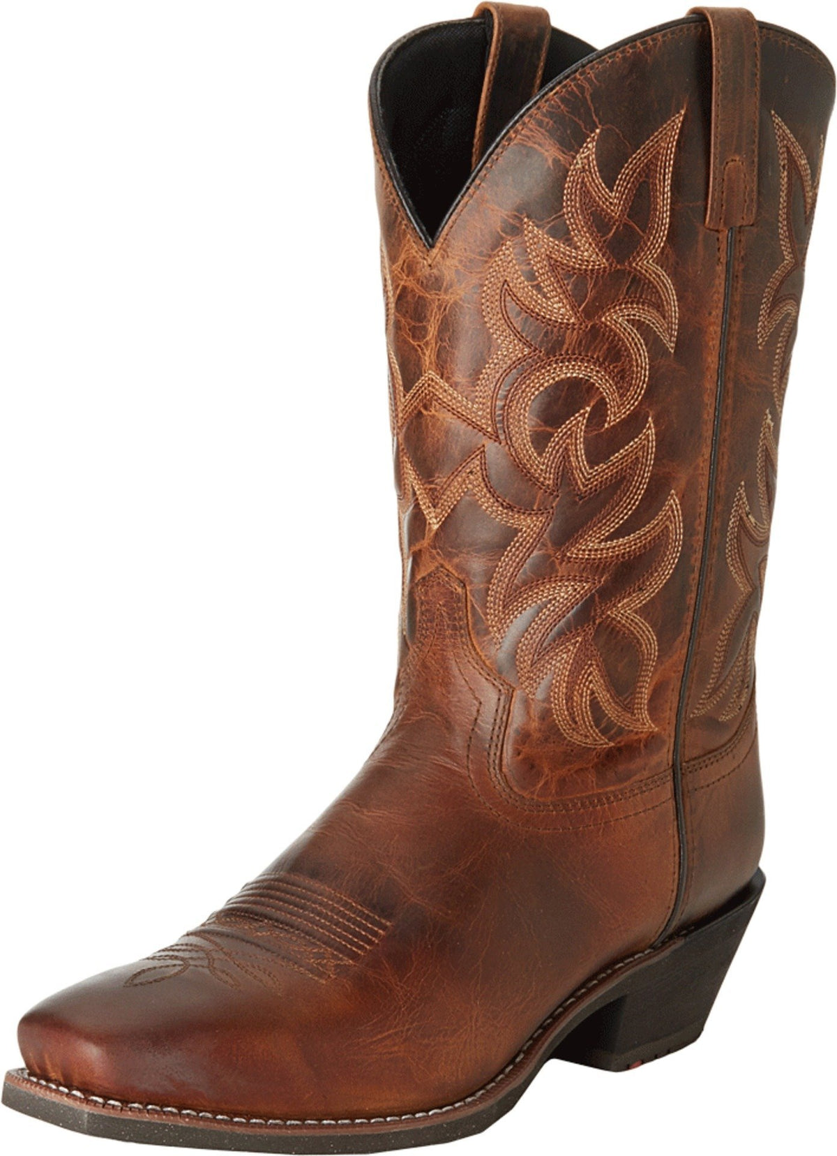 Brown Mid Calf Square Toe Pull On Boots G98428