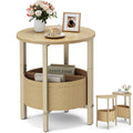 Small Round Side Table with Storage Basket, Set of 2 R64765