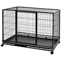 Portable Heavy Duty Stackable Dog Kennel with Tray, Black W91887