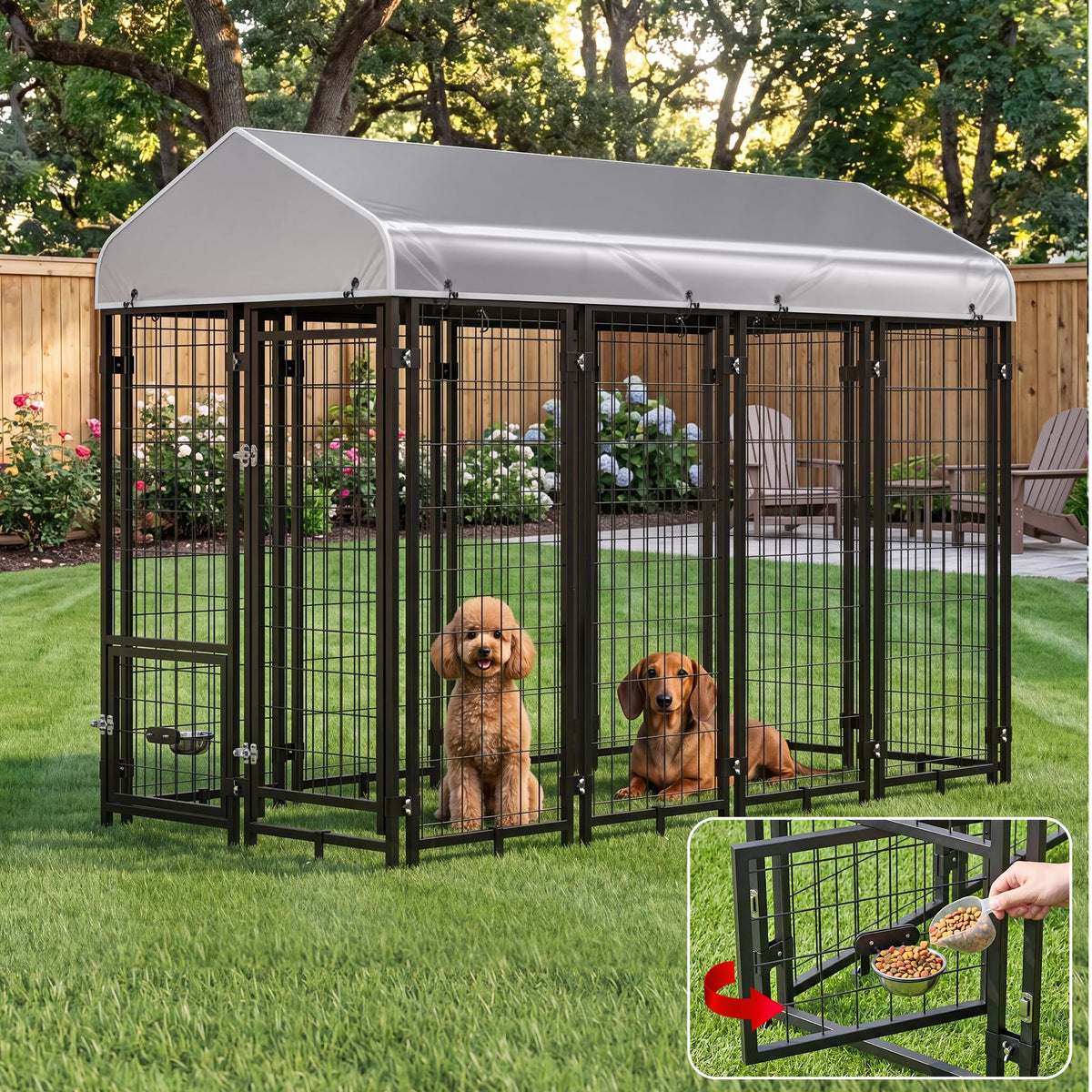 8x4x6 FT Heavy Duty Outdoor Dog Kennel with Roof I921630