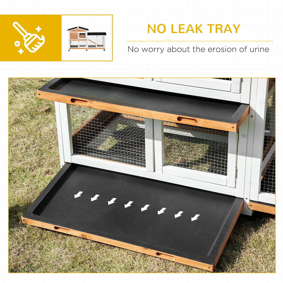 62" Rabbit Hutch with Wheels R5922