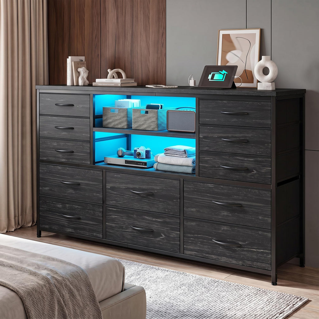 Black Wood Grain Dresser C2814