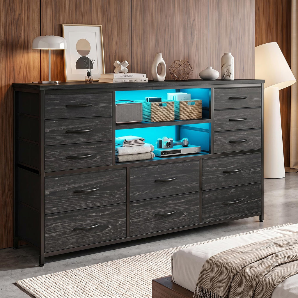 Black Wood Grain Dresser C2814