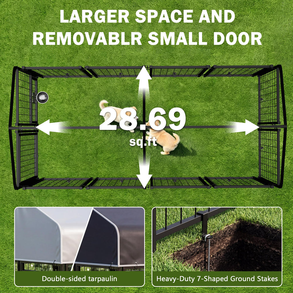 8x4x6 FT Heavy Duty Outdoor Dog Kennel with Roof I921630